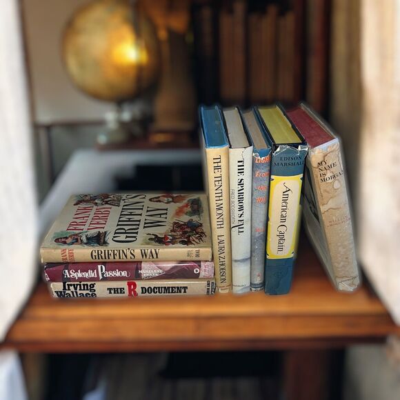 Antique Vintage Hardcover Ornate Books Shelf Home Decor Prop Set Staging 8 Lot - Picture 2 of 16